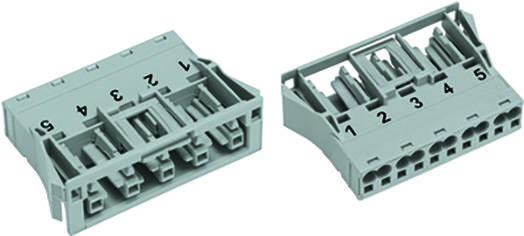 WAGO 770-745 Netz-Steckverbinder WINSTA MIDI Buchse, gerade Gesamtpolzahl: 5 25 A Grau 100 St.