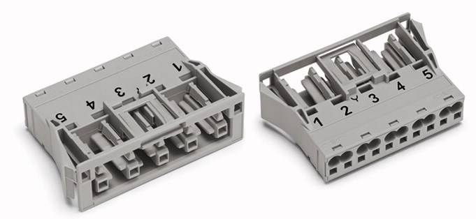 WAGO 770-745/062-000 Netz-Steckverbinder WINSTA MIDI Buchse, gerade Gesamtpolzahl: 5 25A Grau 100St.