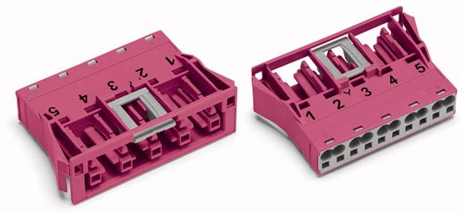 WAGO 770-785/082-000 Netz-Steckverbinder WINSTA MIDI Buchse, gerade Gesamtpolzahl: 5 25A Pink 100St.