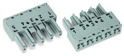 WAGO 770-1165 Netz-Steckverbinder WINSTA MIDI Buchse, gerade Gesamtpolzahl: 5 25A Dunkelgrau 50St.