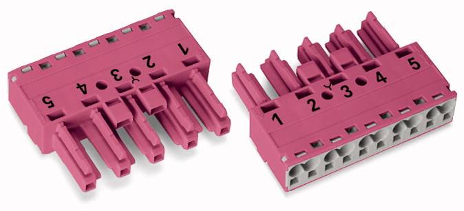 WAGO 770-285 Netz-Steckverbinder WINSTA MIDI Buchse, gerade Gesamtpolzahl: 5 25A Pink 50St.
