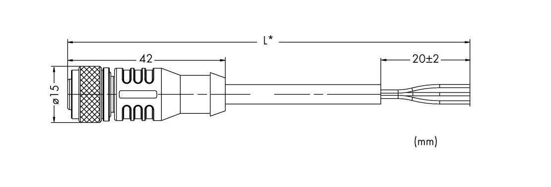 WAGO 756-5301/050-100 Sensor-/Aktor-Steckverbinder, konfektioniert M12 Buchse, gerade 10.00 m 10 St
