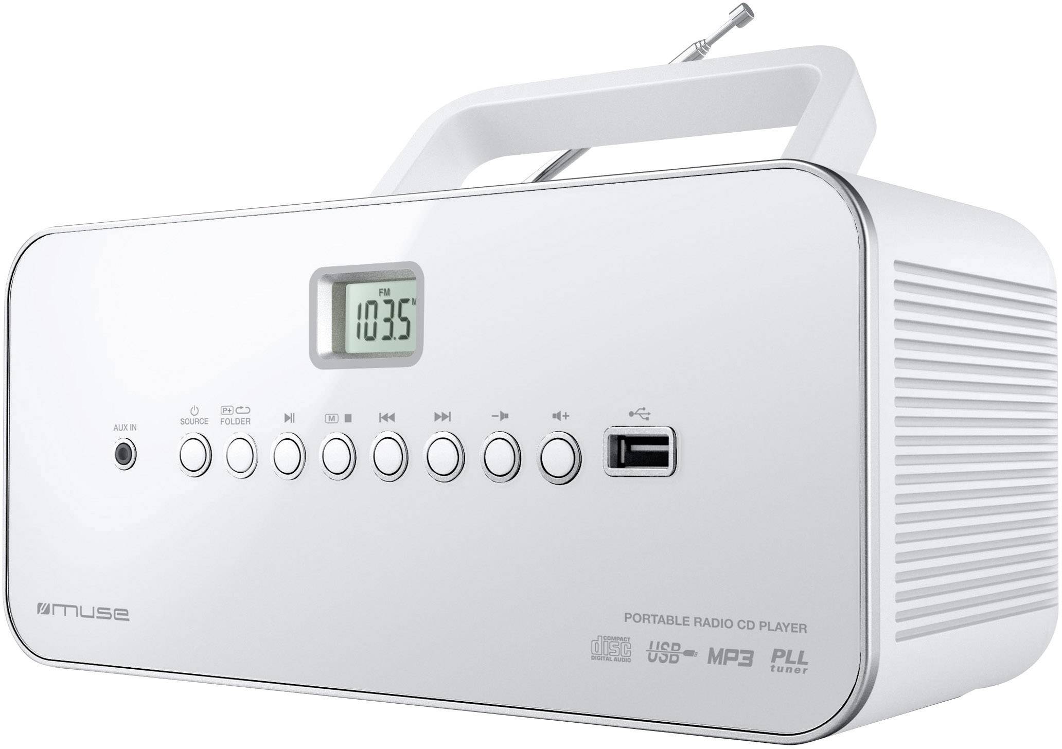 Muse M-28 RDW CD-Radio UKW, MW AUX, CD, USB Weiß