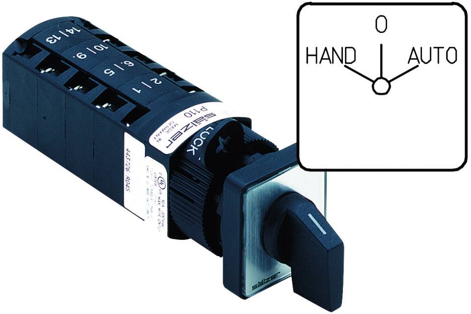 Sälzer P110-61025C219M1 Nockenschalter 10A 2 x 60° Grau, Schwarz 1St.