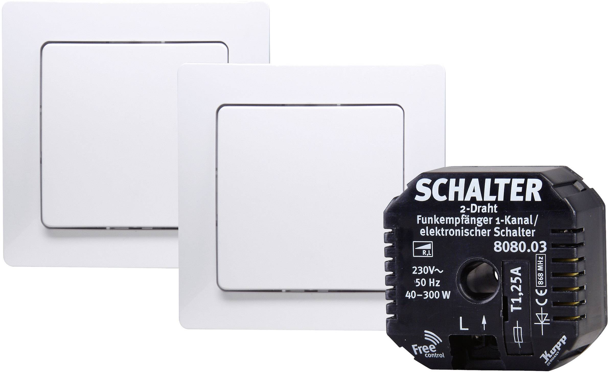 Paris Kopp Free Control Steckdosen-Set Schaltleistung (max.) 300 W Arktis-Weiß 3teilig