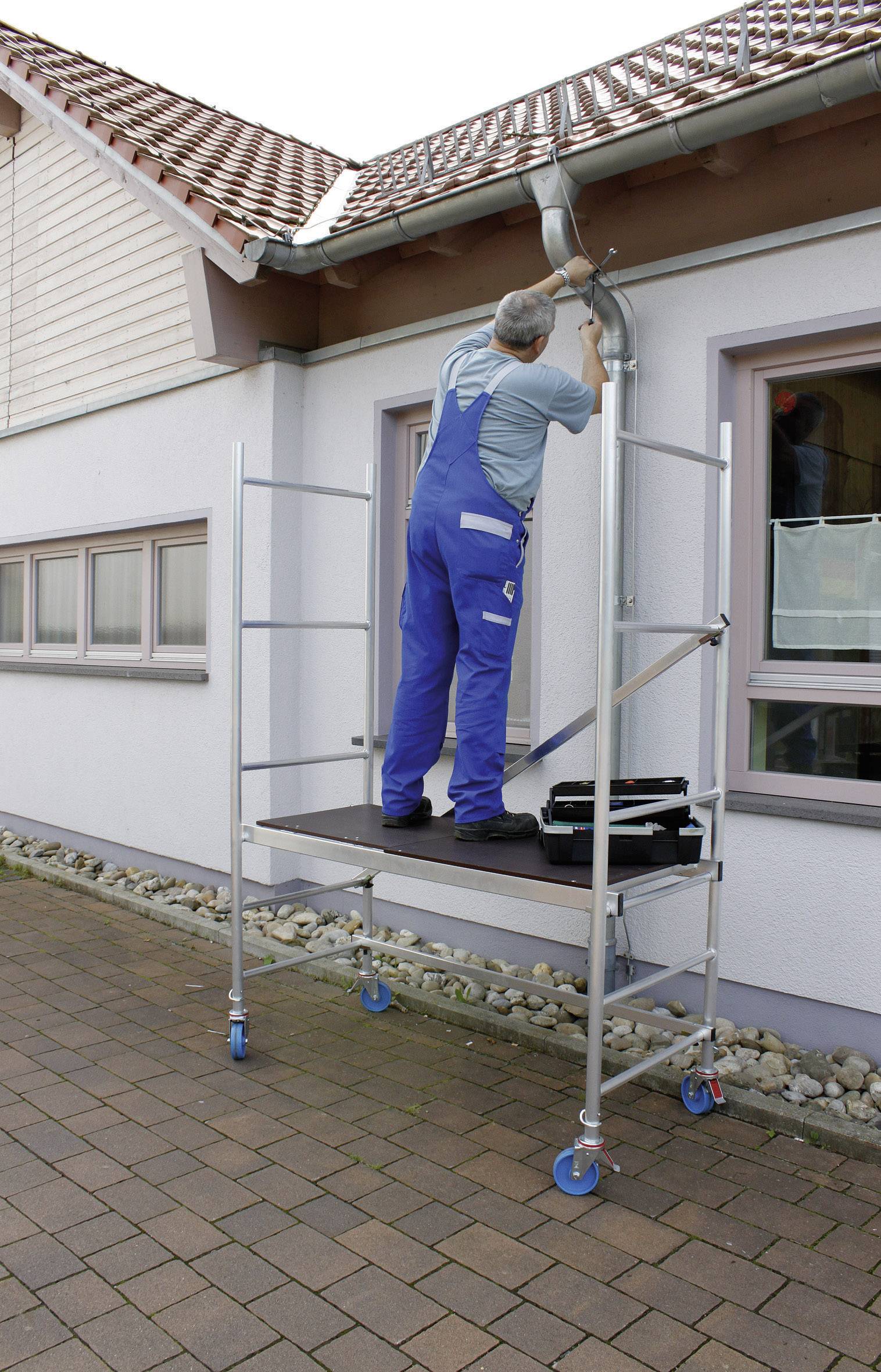 Krause 600035K MobilTec Aluminium Gerüst fahrbar Arbeitshöhe (max.): 2.85m Silber