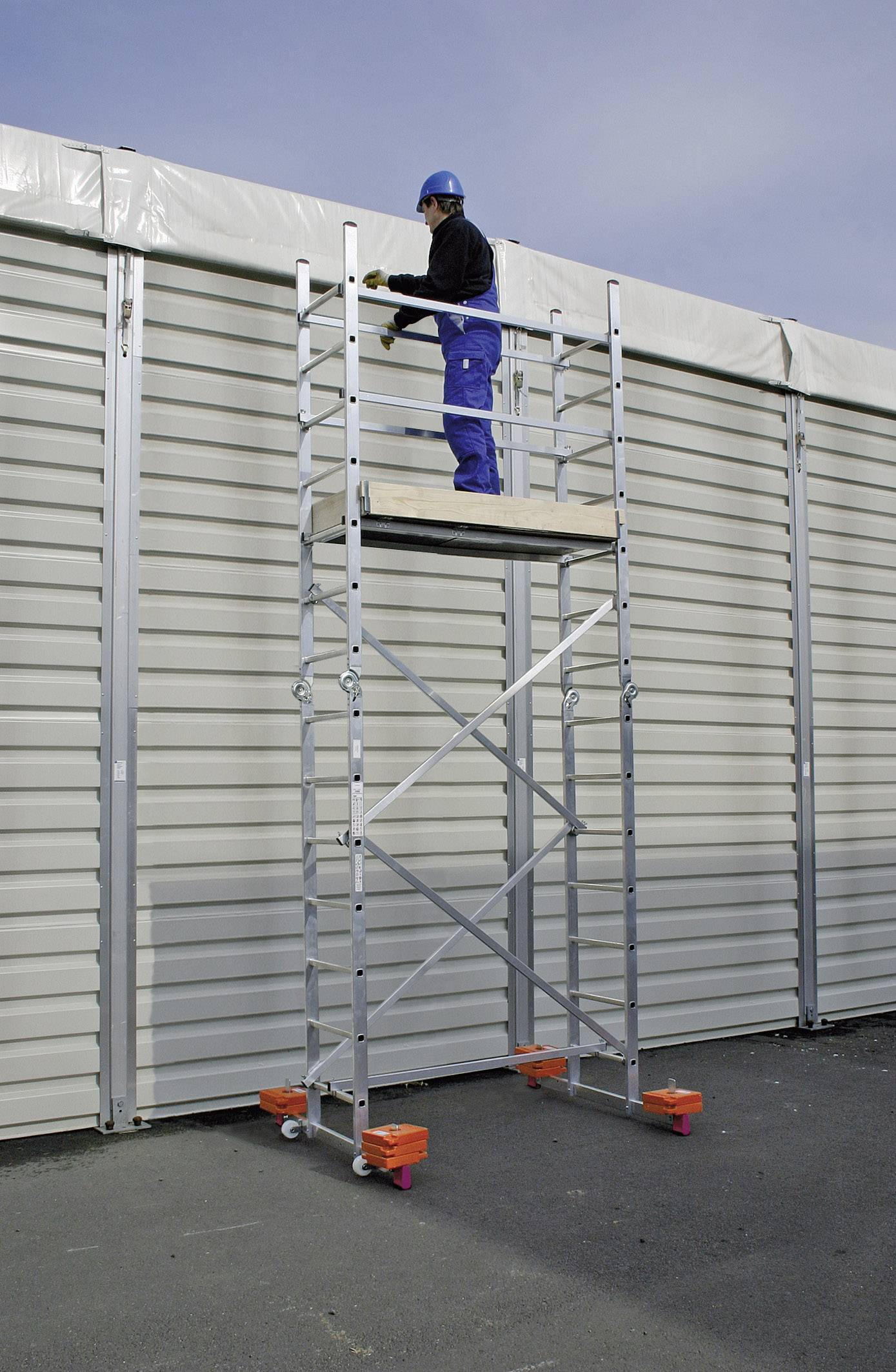 Krause 916273 CORDA Aluminium Gelenkgerüst fahrbar Arbeitshöhe (max.): 5m Silber 50kg