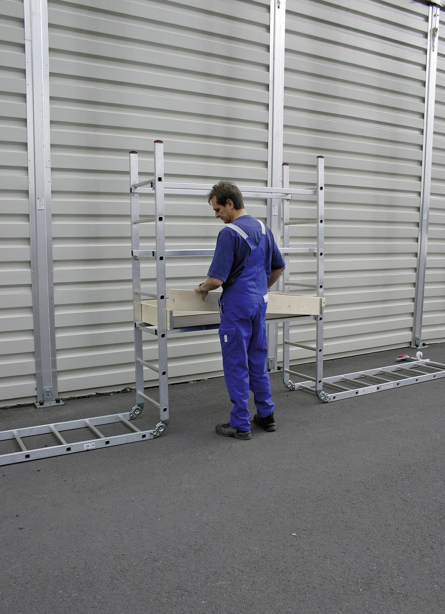 Krause 916273 CORDA Aluminium Gelenkgerüst fahrbar Arbeitshöhe (max.): 5m Silber 50kg