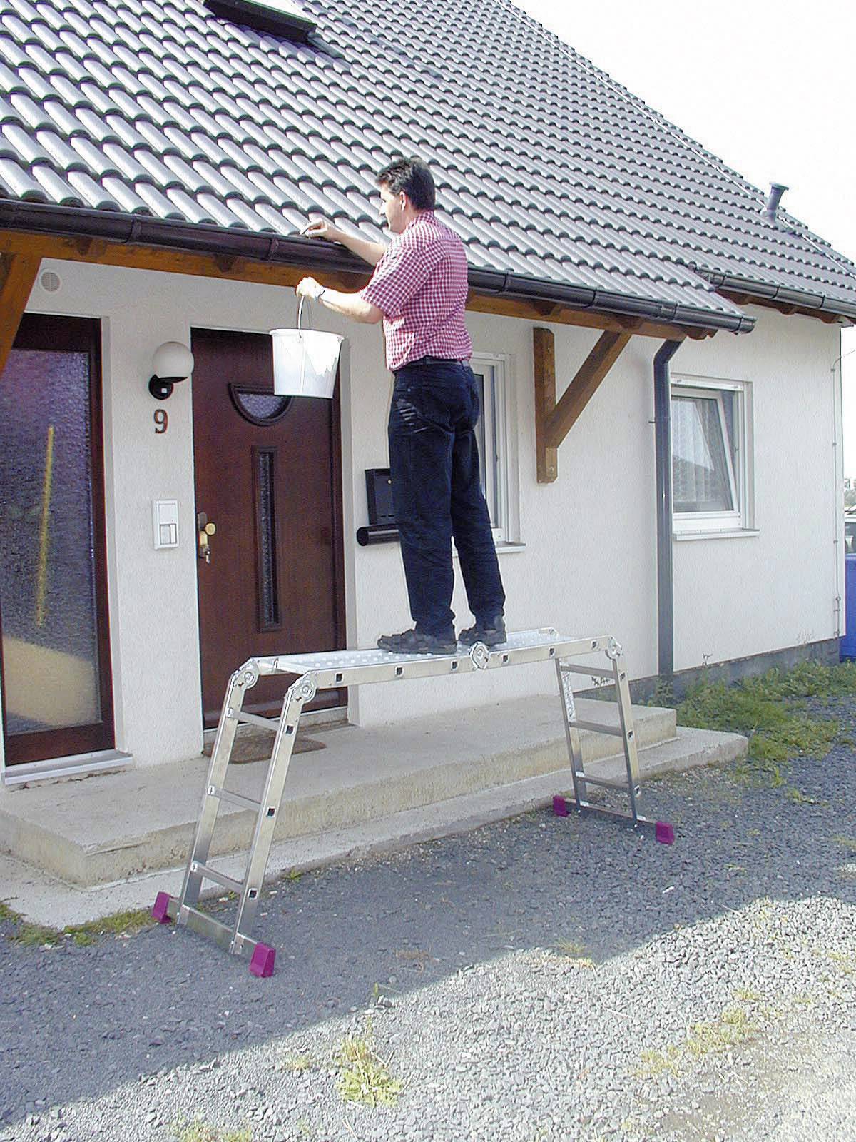 Krause 085214 Aluminium Multifunktionsleiter inkl. Traverse Arbeitshöhe (max.): 4.40m Aluminium DIN EN 131 11.9kg