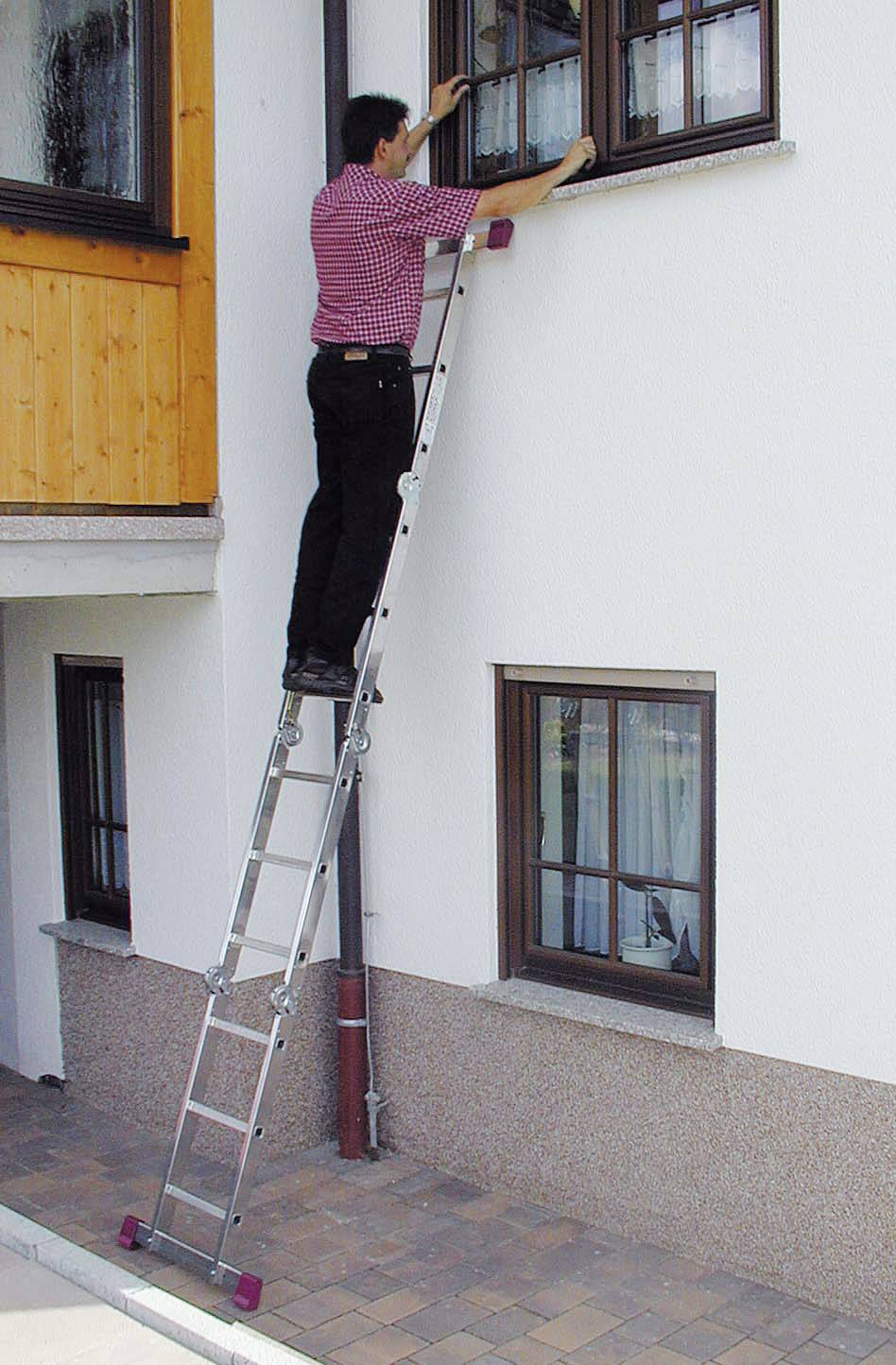 Krause 085214 Aluminium Multifunktionsleiter inkl. Traverse Arbeitshöhe (max.): 4.40m Aluminium DIN EN 131 11.9kg