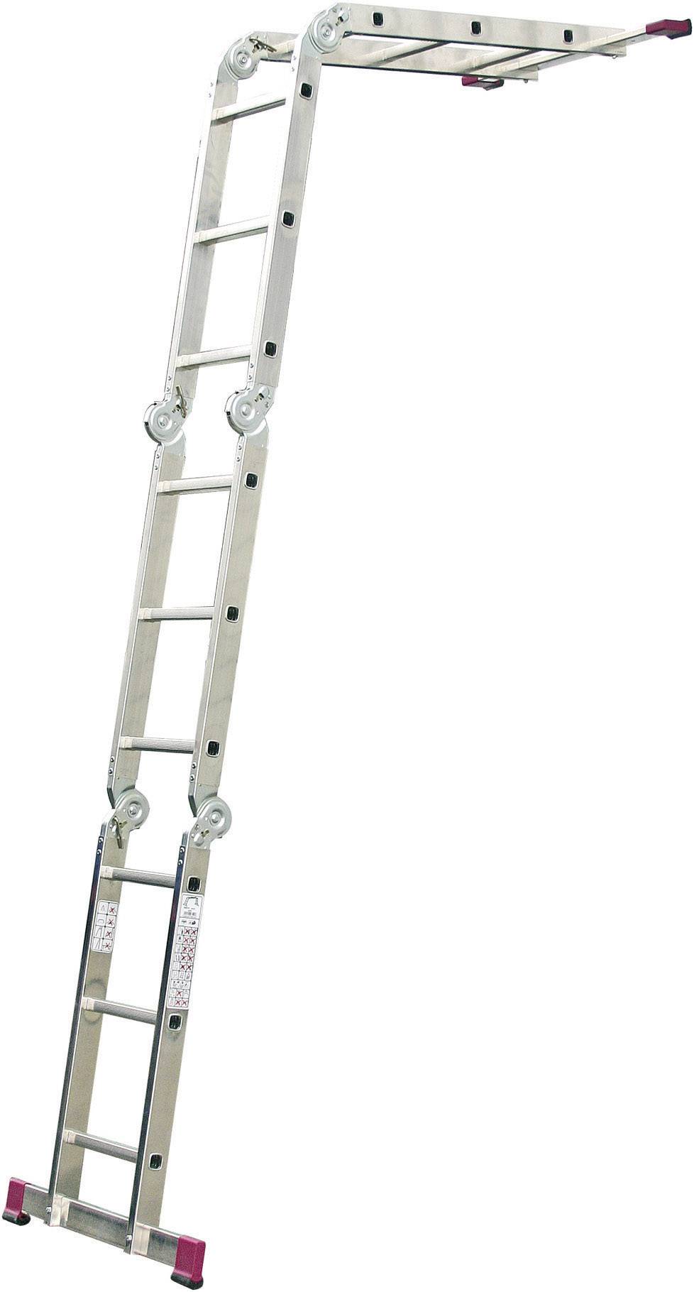 Krause 085214 Aluminium Multifunktionsleiter inkl. Traverse Arbeitshöhe (max.): 4.40m Aluminium DIN EN 131 11.9kg