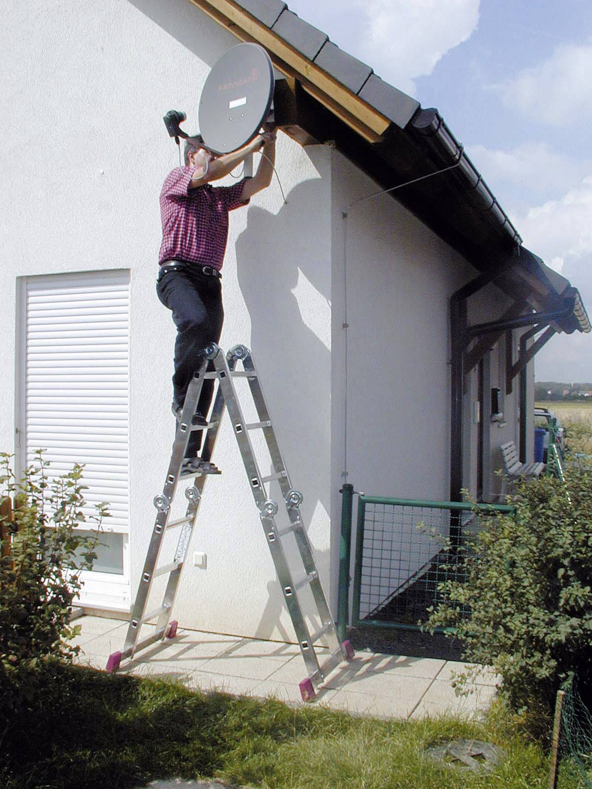 Krause 085214 Aluminium Multifunktionsleiter inkl. Traverse Arbeitshöhe (max.): 4.40m Aluminium DIN EN 131 11.9kg