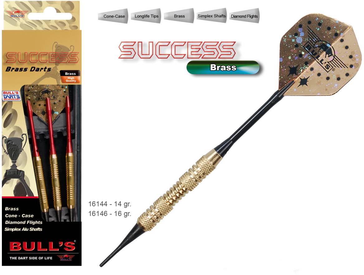 Bulls 3 Softdart Success Brass 14g