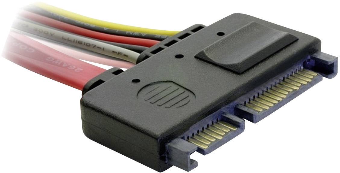 Delock Festplatten Verlängerungskabel [1x SATA-Kombi-Stecker 7+15pol. - 1x SATA-Kombi-Buchse 7+15pol.] 20.00 cm Schwarz