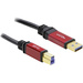 Delock USB-Kabel USB 3.2 Gen1 (USB 3.0 / USB 3.1 Gen1) USB-A Stecker, USB-B Stecker 1.00m Rot, Schwarz vergoldete Steckkontakte