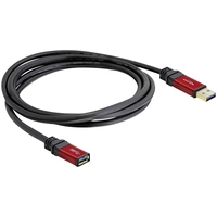Delock USB-Kabel USB 3.2 Gen1 (USB 3.0 / USB 3.1 Gen1) USB-A Stecker, USB-A Buchse 5.00m Rot, Schwarz vergoldete Steckkontakte Delock USB-Kabel USB 3.2 Gen1 (USB 3.0 / USB 3.1 Gen1) USB-A Stecker, USB-A Buchse 5.00m Rot, Schwarz vergoldete Steckkontakte