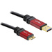 Delock USB-Kabel USB 3.2 Gen1 (USB 3.0 / USB 3.1 Gen1) USB-A Stecker, USB-Micro-B 3.0 Stecker 2.00m Rot, Schwarz vergoldete