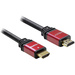 Delock HDMI Anschlusskabel HDMI-A Stecker, HDMI-A Stecker 3.00 m Rot/Schwarz 57903 vergoldete Steck