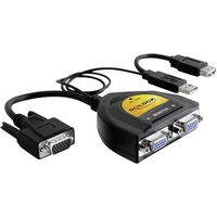 Delock 61968 2 Port VGA-Splitter 2048 x 1536 Pixel Schwarz Delock 61968 2 Port VGA-Splitter 2048 x 1536 Pixel Schwarz