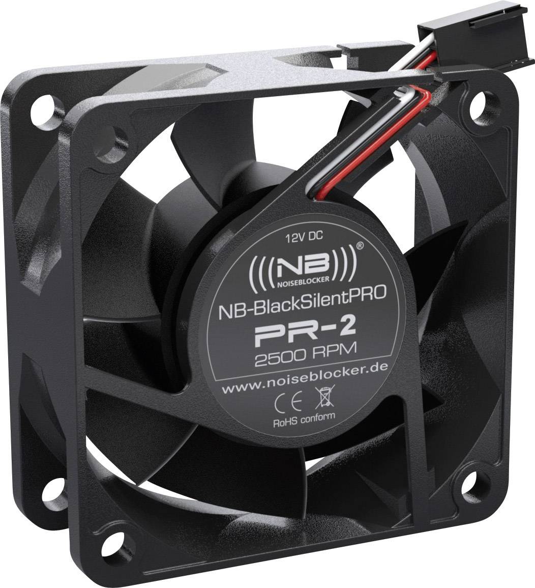 NoiseBlocker BlackSilent Pro PC-Gehäuse-Lüfter Schwarz (B x H x T) 60 x 60 x 25 mm