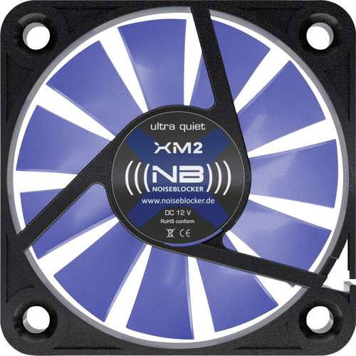 NoiseBlocker BlackSilent XM-2 PC-Gehäuse-Lüfter Schwarz, Blau (transparent) (B x H x T) 40 x 40 x 1