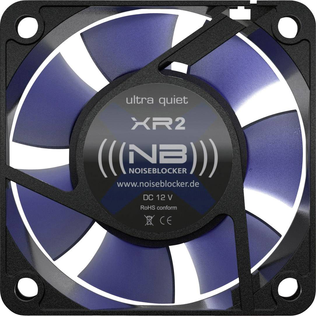 NoiseBlocker BlackSilent XR-2 PC-Gehäuse-Lüfter Schwarz, Blau (transparent) (B x H x T) 60 x 60 x 25mm