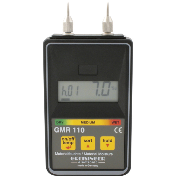 Greisinger GMR 110 Materialfeuchtemessgerät Messbereich Baufeuchtigkeit (Bereich) 0 bis 100% vol Messbereich Holzfeuchtigkeit