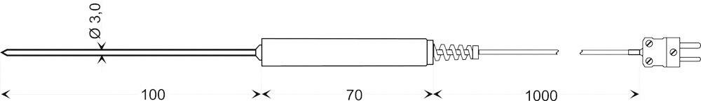 Greisinger GES 21K Einstechfühler -50 bis 250 °C Fühler-Typ K