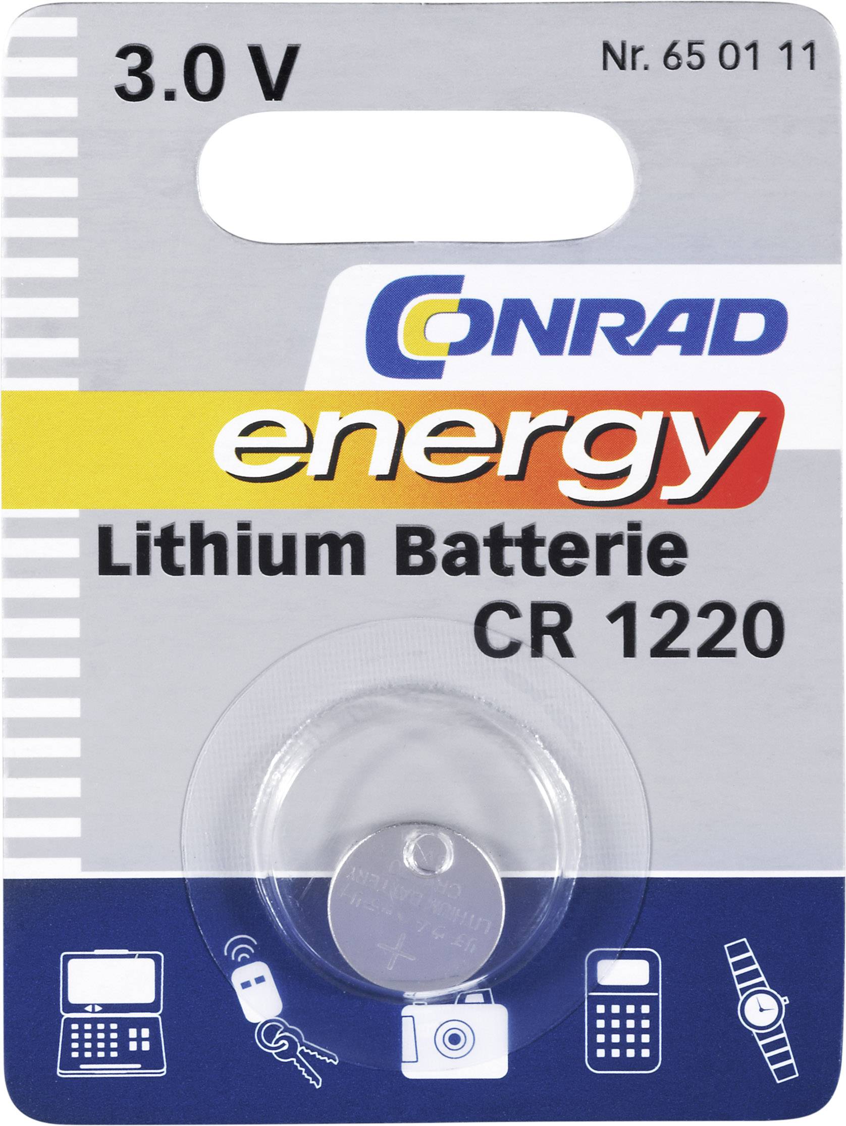 CR1220 Knopfzelle CR 1220 Lithium 30 mAh 3V