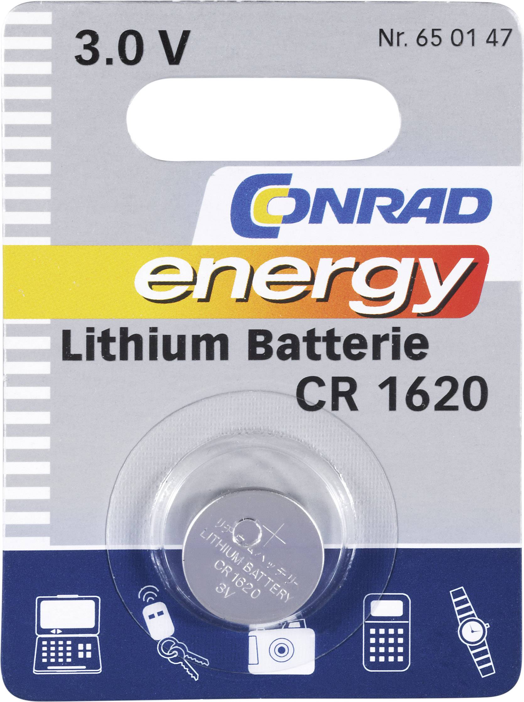 CR1620 Knopfzelle CR 1620 Lithium 60 mAh 3V