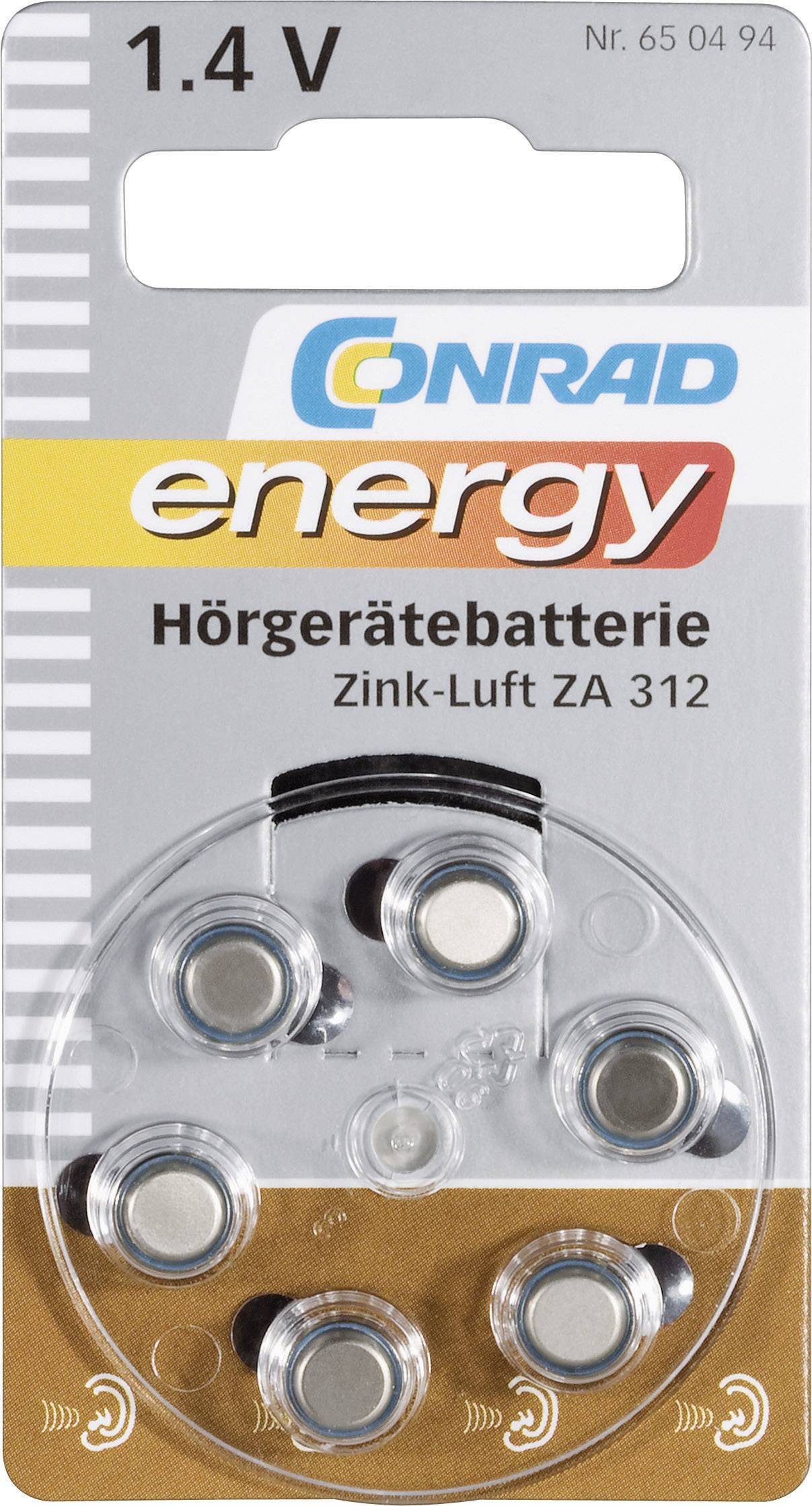 Knopfzelle ZA 312 Zink-Luft 160 mAh 1.4V 6St.