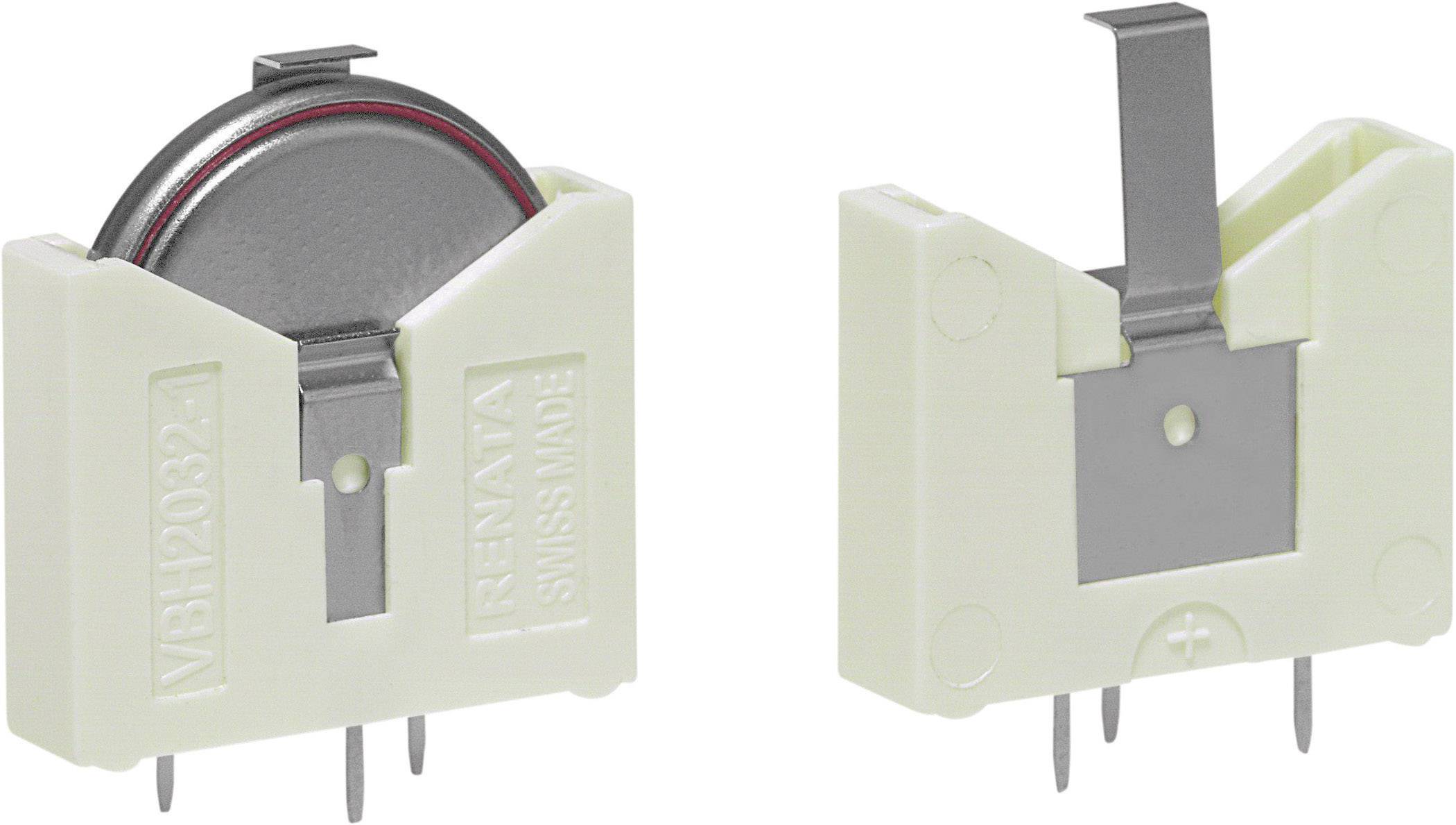 Renata 700759 Knopfzellenhalter 1x CR 2032 Horizontal, Durchsteckmontage THT (L x B x H) 24 x 23 x 6mm