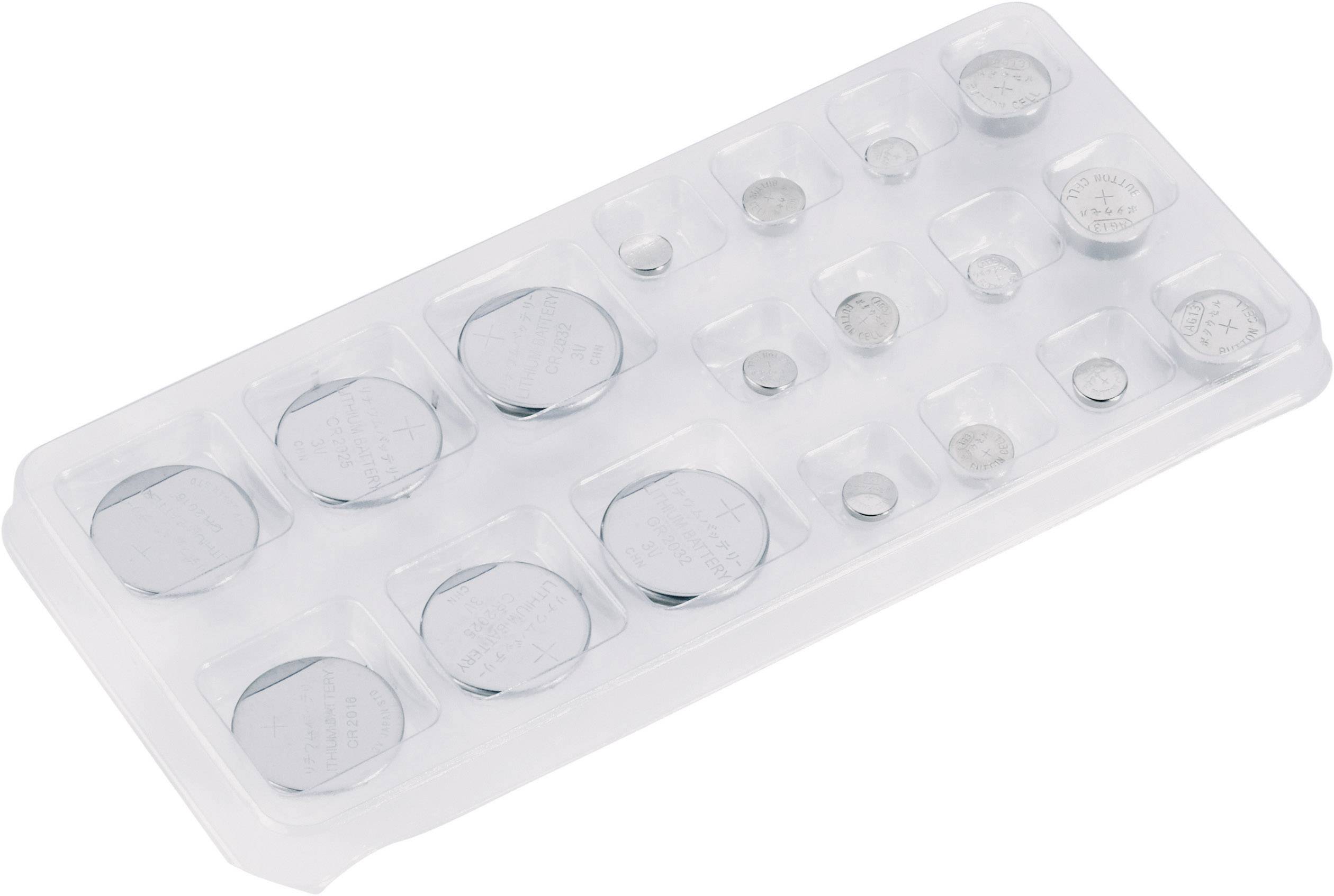 Knopfzellen-Set je 3x AG 1, AG 3, AG 4, AG 13sowie je 2x CR2016, CR2025, CR2032