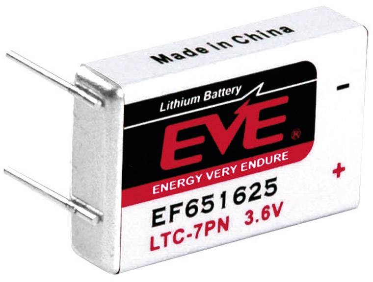 EVE EF651625 Spezial-Batterie LTC-7PN U-Lötpins Lithium 3.6V 750 mAh 1St.