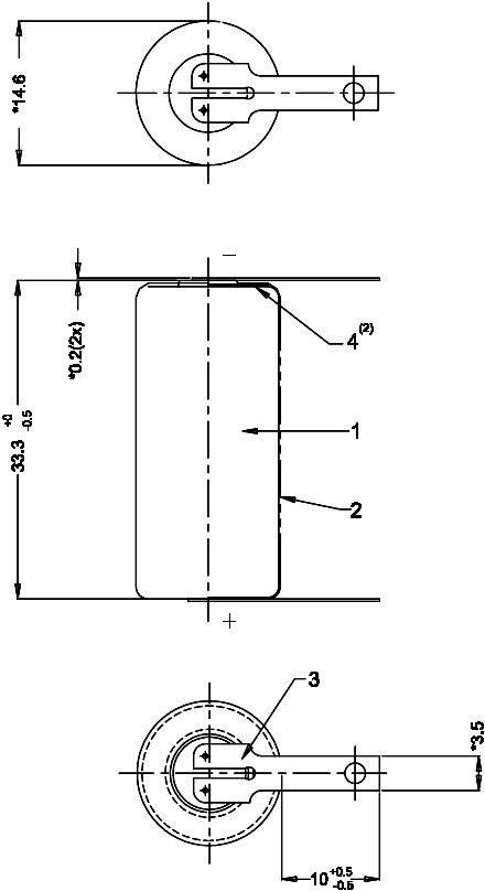 Varta CR2/3 LF Spezial-Batterie CR 2/3 AA LF U-Lötfahne Lithium 3V 1350 mAh 1St.