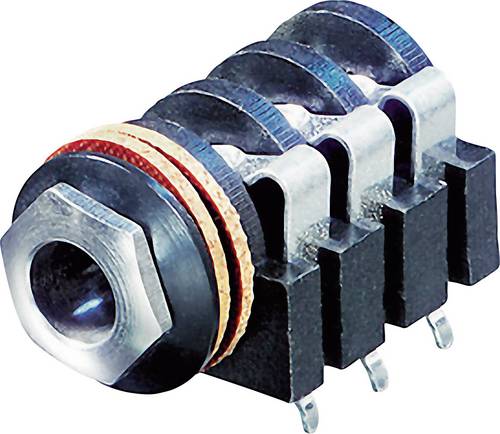 Rean AV NYS215 Klinken-Steckverbinder 6.35 mm Buchse, Einbau horizontal Polzahl: 3 Stereo Schwarz 1