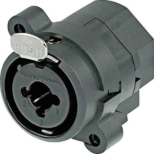 Neutrik NCJ9FI-H XLR-Steckverbinder Flanschbuchse, Kontakte gewinkelt Polzahl: 3 Schwarz 1 St.