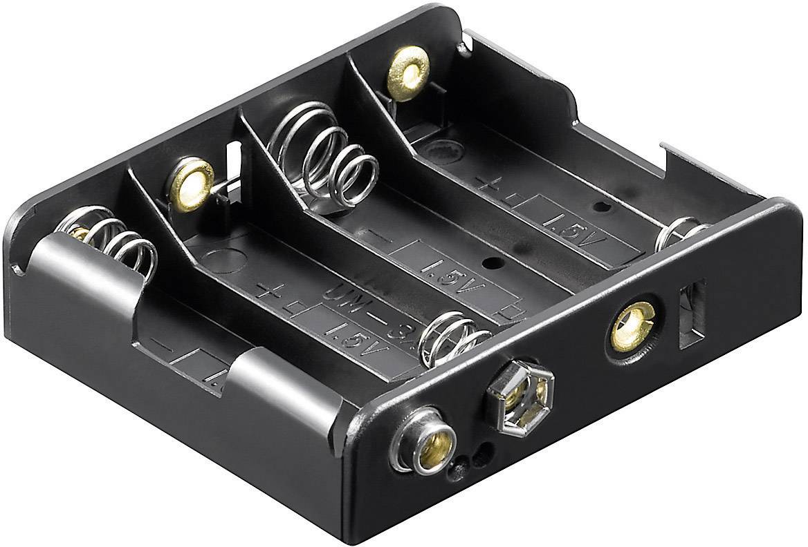 Goobay 81466 Batteriehalter 4x Mignon (AA) Druckknopfanschluss (L x B x H) 61.7 x 56.6 x 15.5 mm