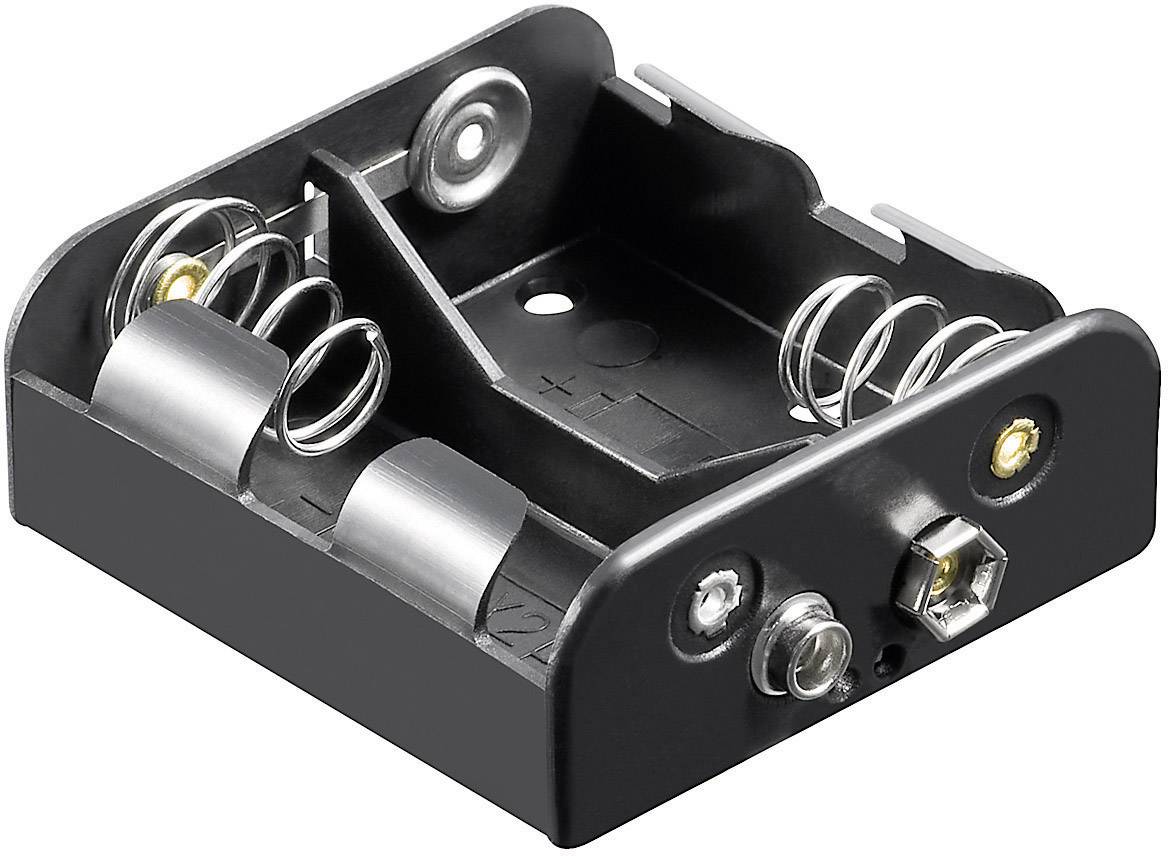 Goobay 11455 Batteriehalter 2x Baby (C) Druckknopfanschluss (L x B x H) 62.5 x 55.8 x 23.5 mm