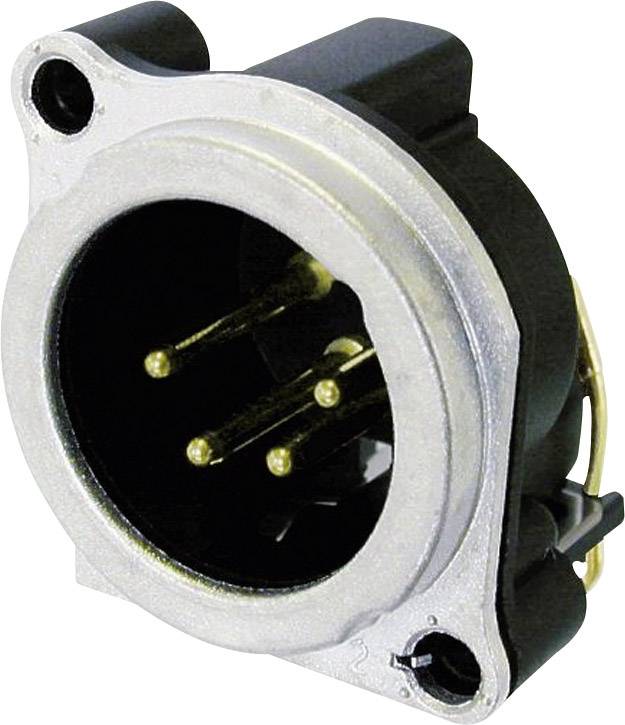 Neutrik NC4MBV XLR-Steckverbinder Flanschstecker, Kontakte gerade Polzahl: 4 Silber 1St.