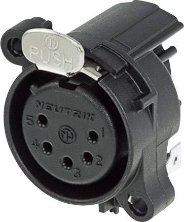 Neutrik NC5FAH XLR-Steckverbinder Flanschbuchse, Kontakte gewinkelt Polzahl: 5 Schwarz 1 St.