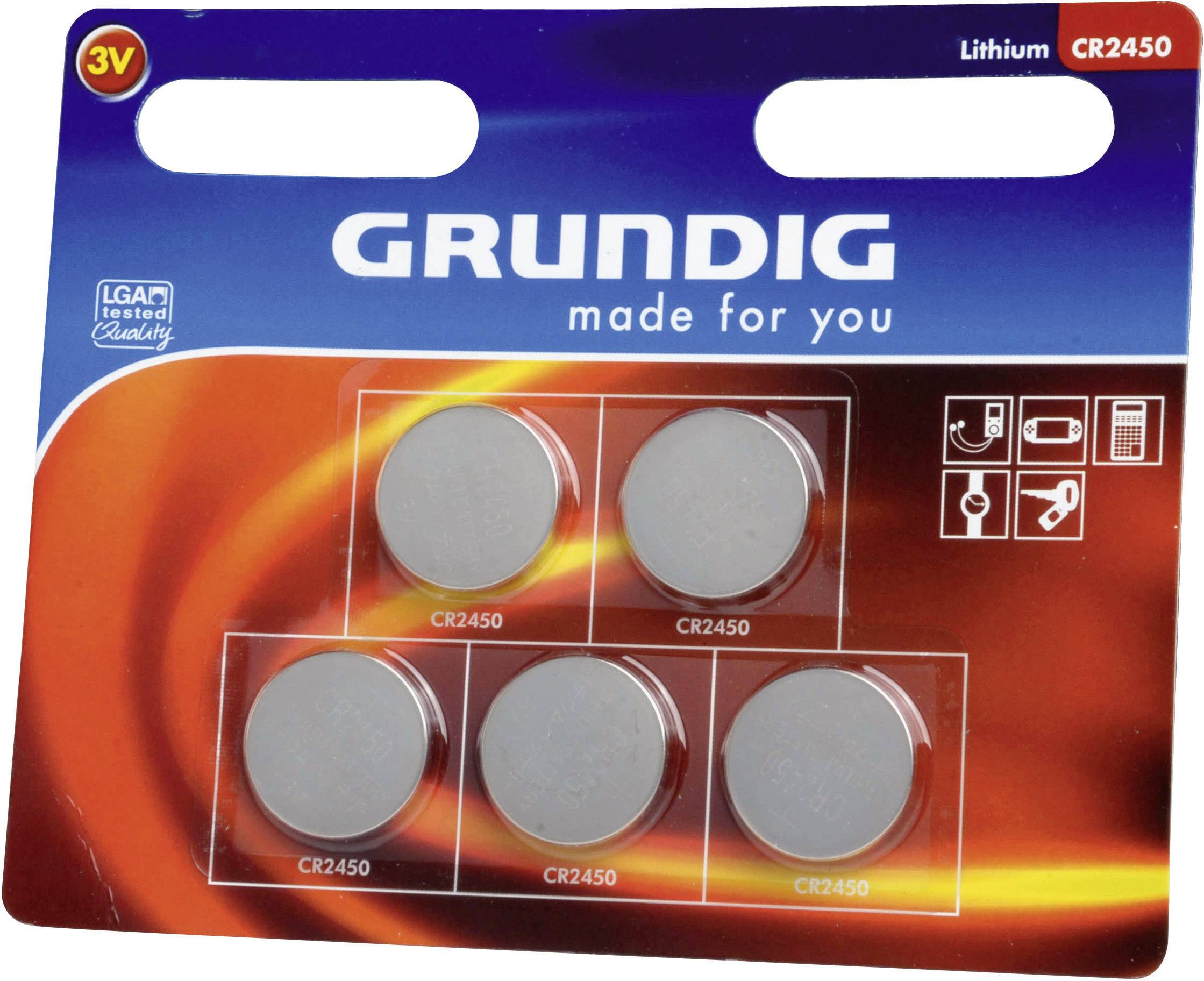 Grundig CR 2450 Knopfzelle CR 2450 Lithium 483 mAh 3 V 5 St.