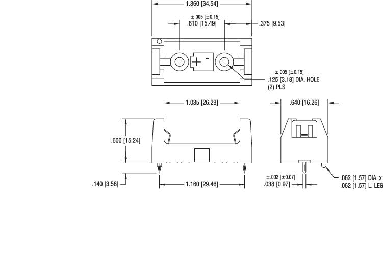 Keystone Electronics 108 Batteriehalter 1x 1/2 AA Lötanschluss (L x B x H) 34.5 x 16 x 15mm