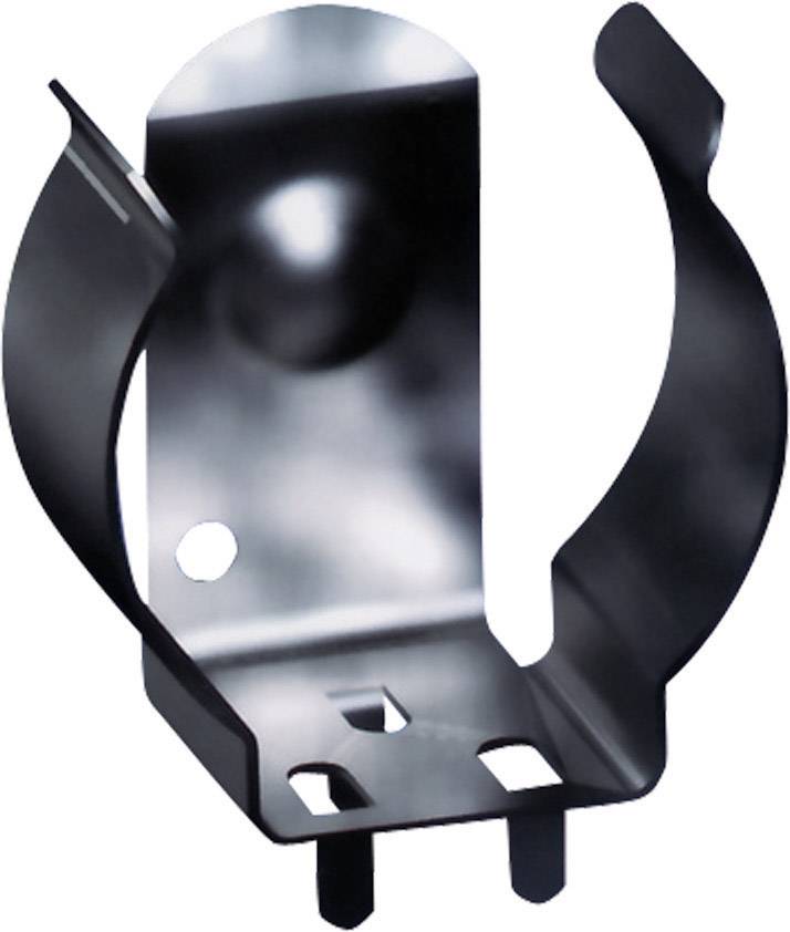 Metallhalterung in U-Form mit abgerundeten Ecken und einem Loch auf der Rückseite zur Befestigung.