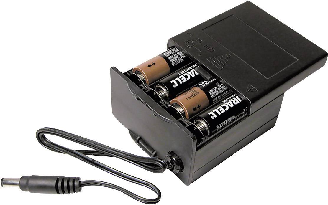 Goobay 81218 Batteriehalter – Für 8x AA Mignon-Batterien, 63x58x29,5 Mm, Mit Kabel