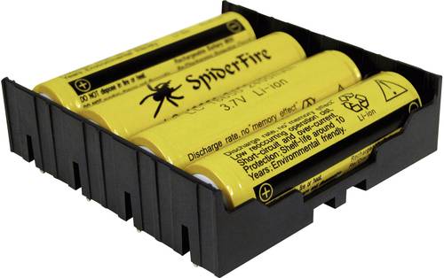 MPD BK-18650-PC8 Batteriehalter 4x 18650 Durchsteckmontage THT (L x B x H) 77.98 x 78.84 x 21.54mm