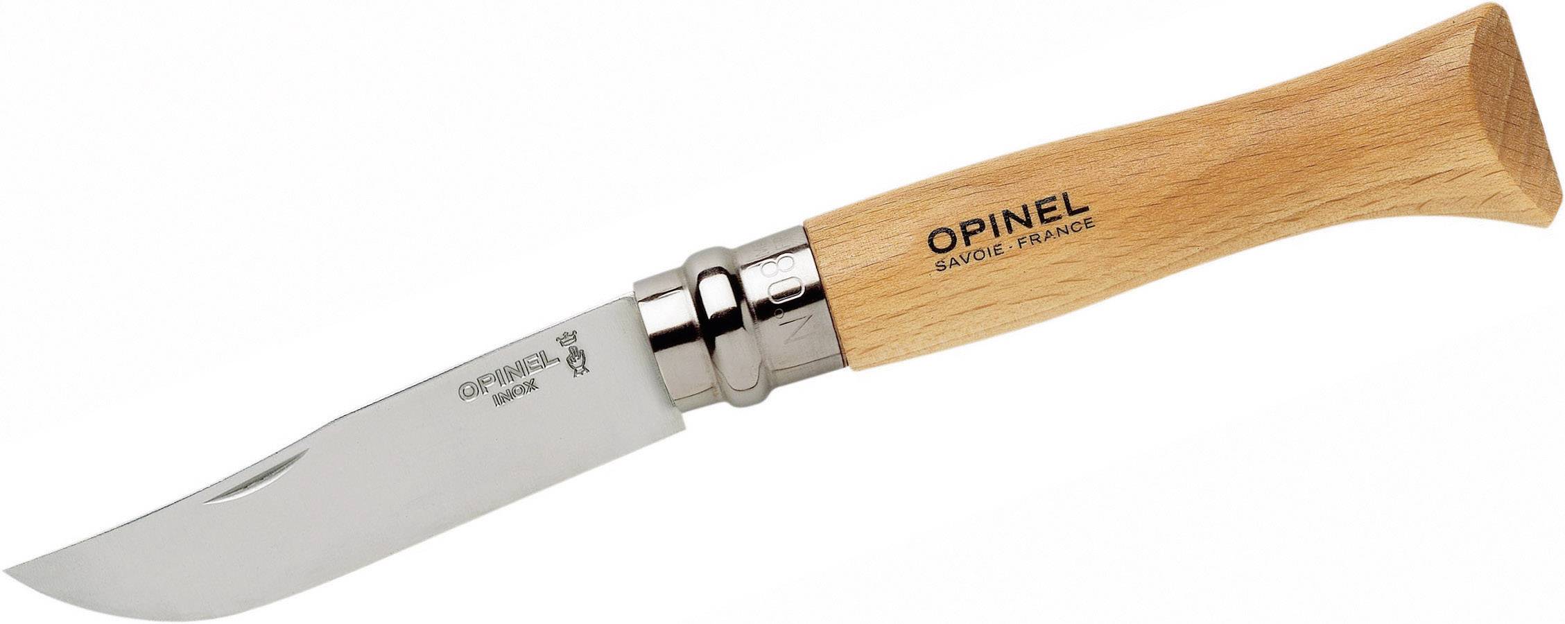 Opinel N°08 254119 Taschenmesser mit Holster Holz, Chrom
