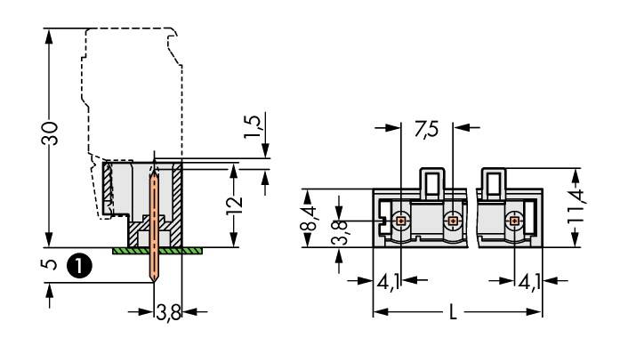 WAGO Stiftleiste (Standard) 2060 Polzahl Gesamt 9 Rastermaß: 7.50mm 721-269/001-000 50St.