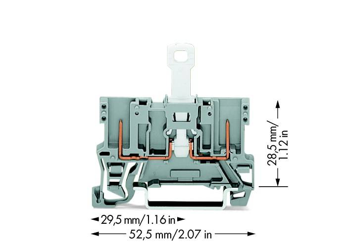 WAGO 769-222 Basisklemme 5mm Zugfeder Belegung: L Grau 50St.