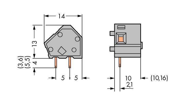 WAGO 236-733 Federkraftklemmblock 2.50mm² Polzahl 1 Lichtgrau 300St.